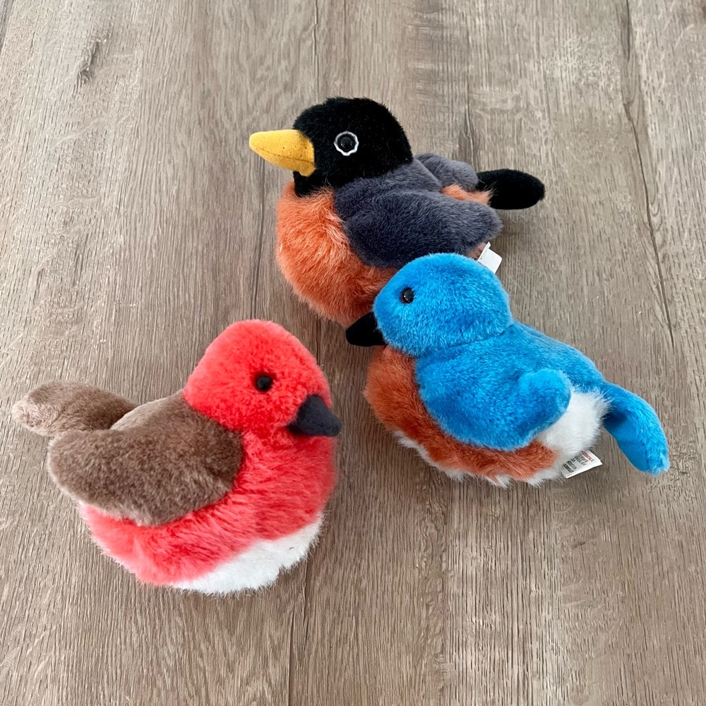2003 K&M International 3 PCs Bluebird Robin Finch 5" - Vintage As Is No‎ Sound